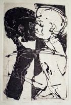 Strichätzung, Aquatinta, Reservage, 1996, 19.5 x 25.5 cm Plattenmaß